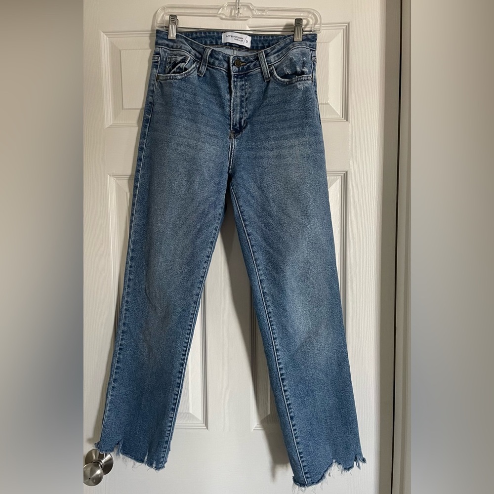Just Black Denim straight leg, raw hem